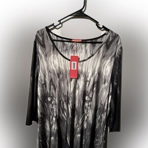 NWT Black White Gray Simply Aster by Firma Dress Size 2X